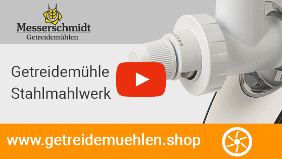 Messerschmidt Getreidemühle als Mahlvorsatz bei Youtube