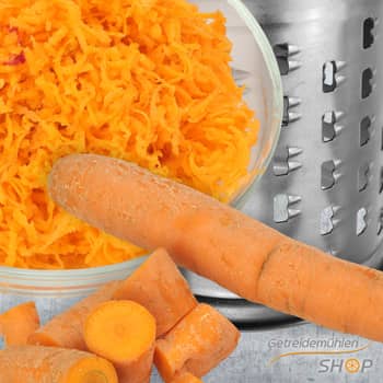 Trommel 1: Karotten reiben / raspeln