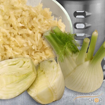 Trommel 3: Fenchel grob raspeln