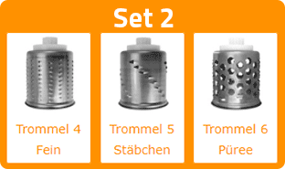 Raffeln im Set - Messerschmidt Trommel 4,5,6