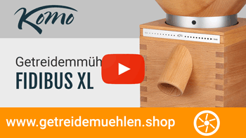 KoMo Getreidemühle Fidibus XL mahlt weiches und hartes Getreide, auch Mais und Kichererbsen