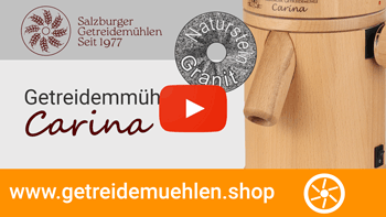 Salzburger Getreidemühle Carina mit Mahlsteinen aus naturstein Granit