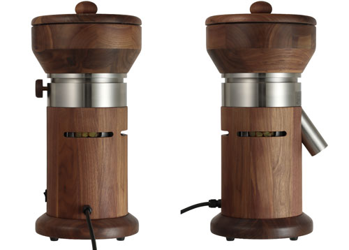 Elektrische Getreidemühle Salzburger MT5 in Nussbaum von Agrisan Rückseite und seitlich