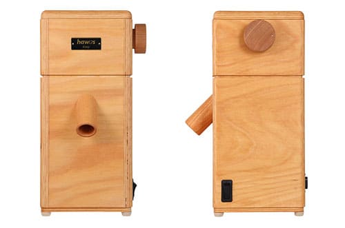 Elektrische Getreidemühle Easy von hawos frontal und seitlich