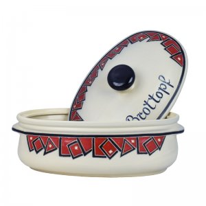 Bild 5 zu Artikel Brottopf Keramik oval groß Dekor Progressive-Red 