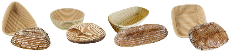 Gärkörbchen / Brotkörbchen in vielen Formen, Motiven und Schriftzügen